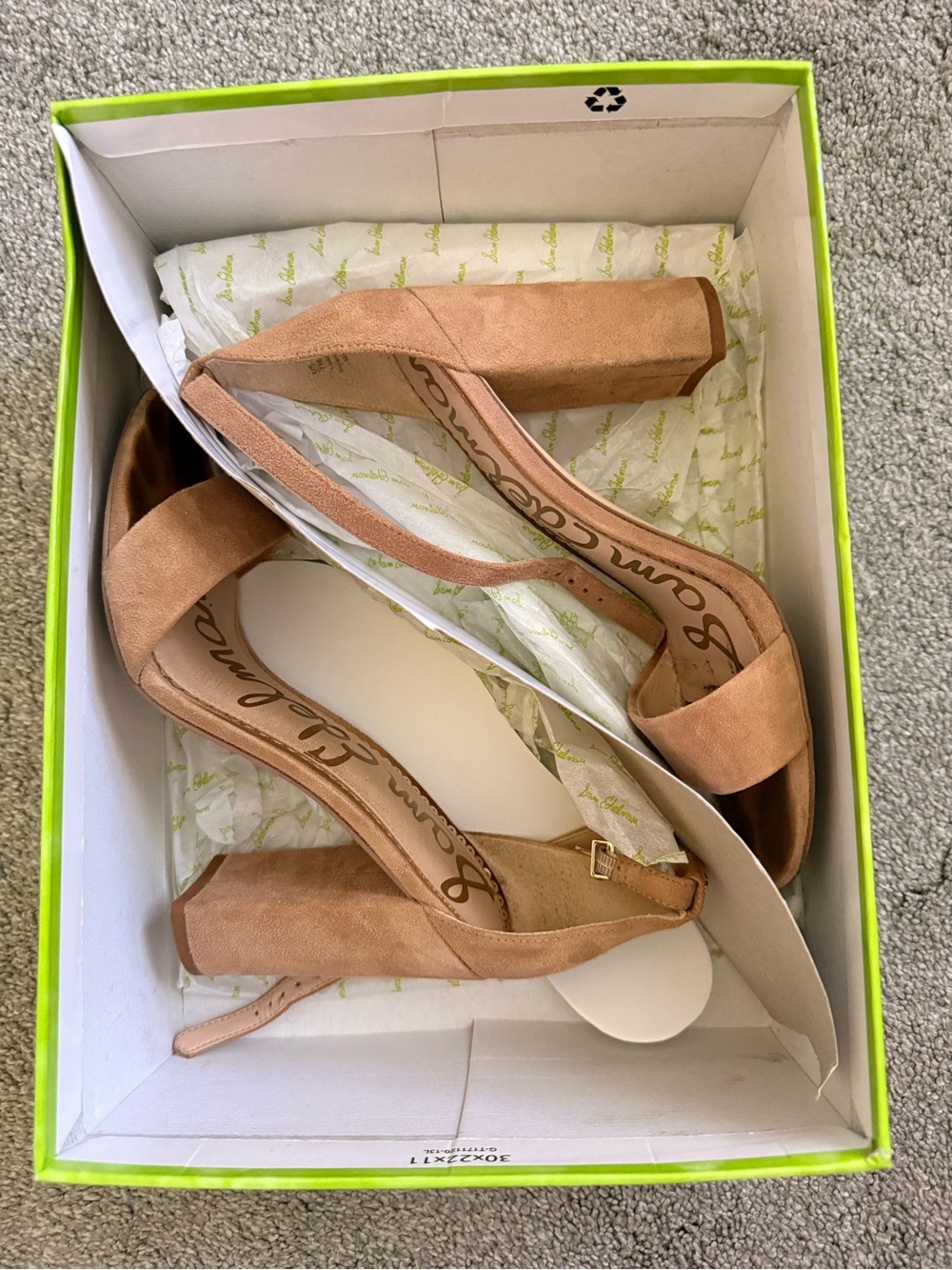 Sam Edelman Suede Block Heel Sandals in Light Brown